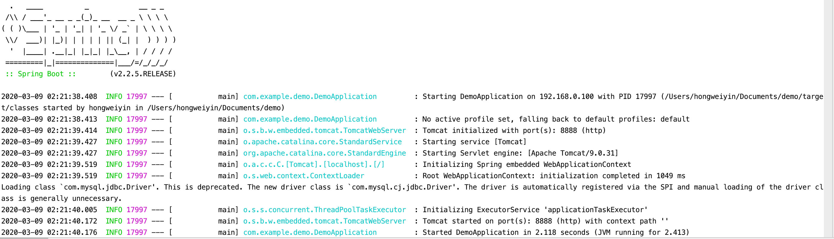 Spring Boot 项目启动日志